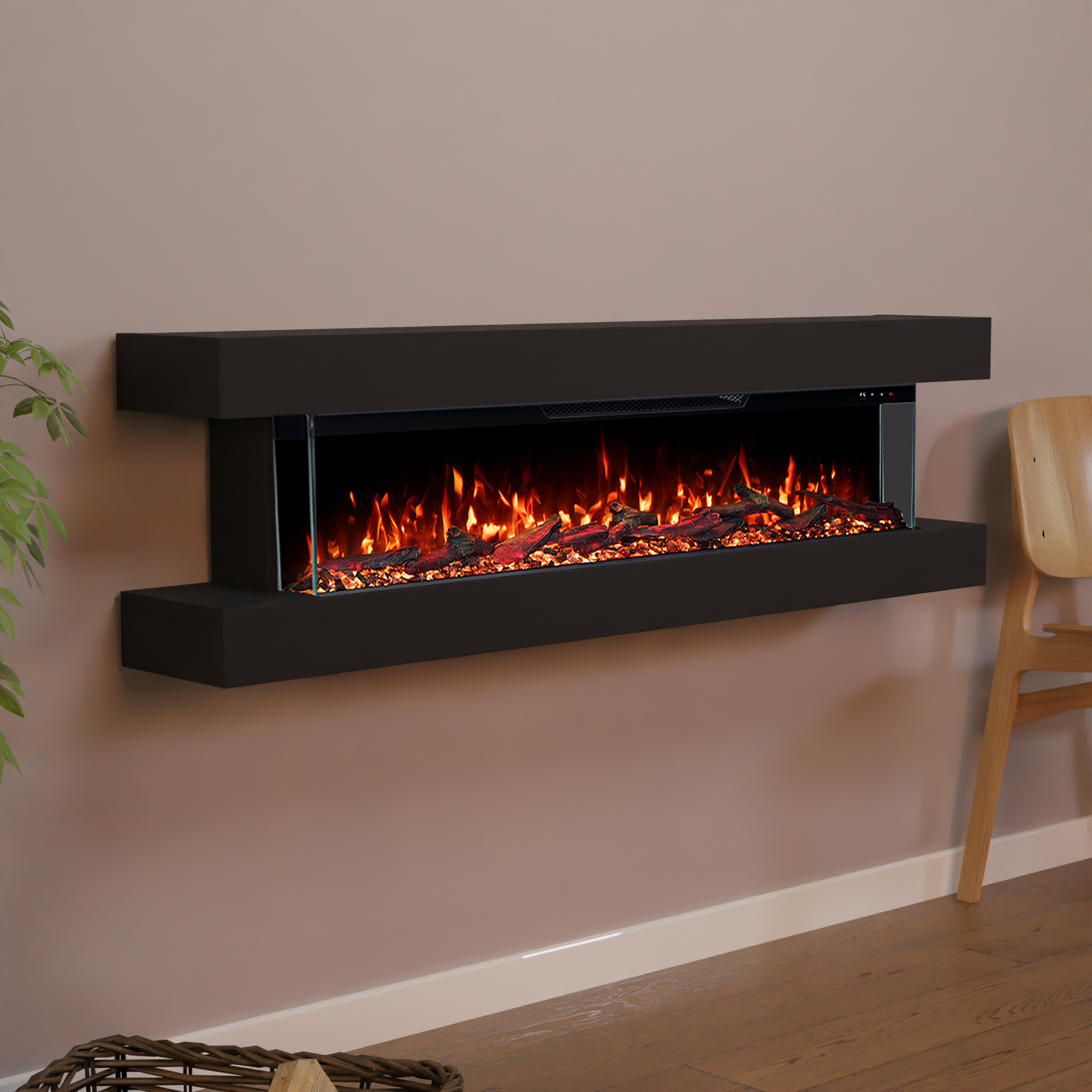 Glow Fire Clear Wall Elektrokamin