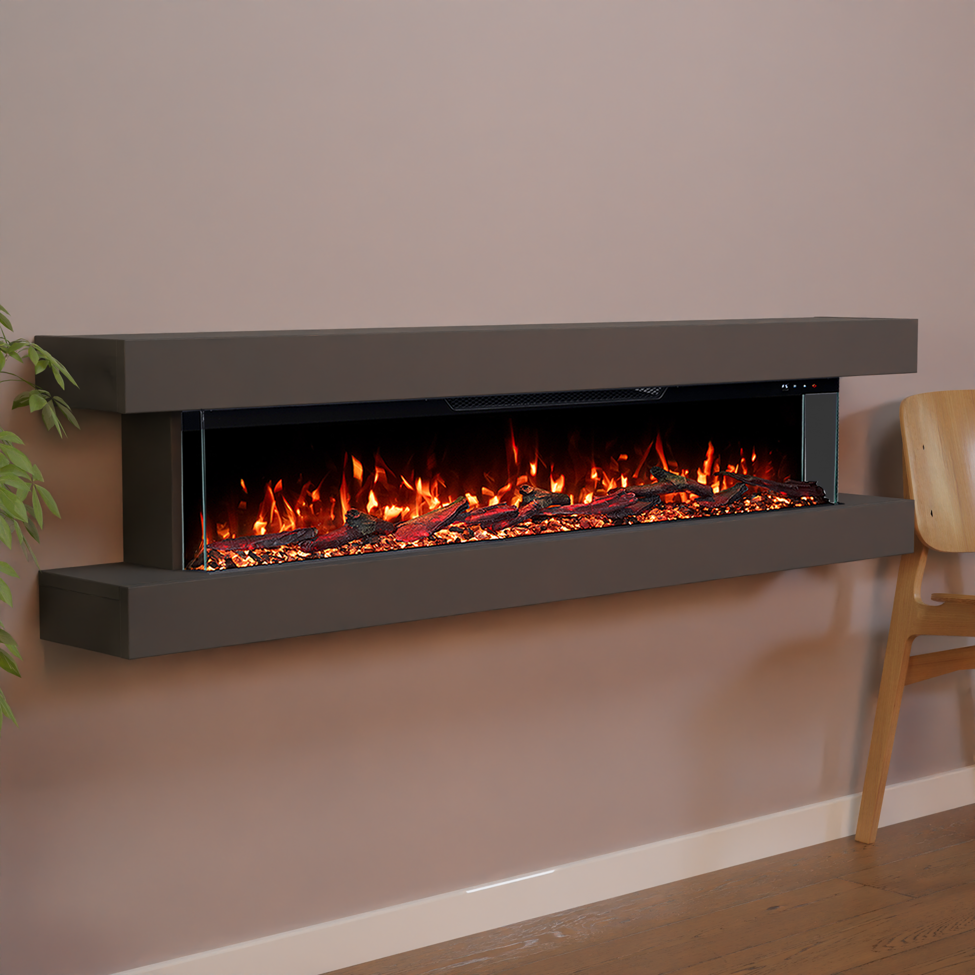 Glow Fire Clear Wall Elektrokamin