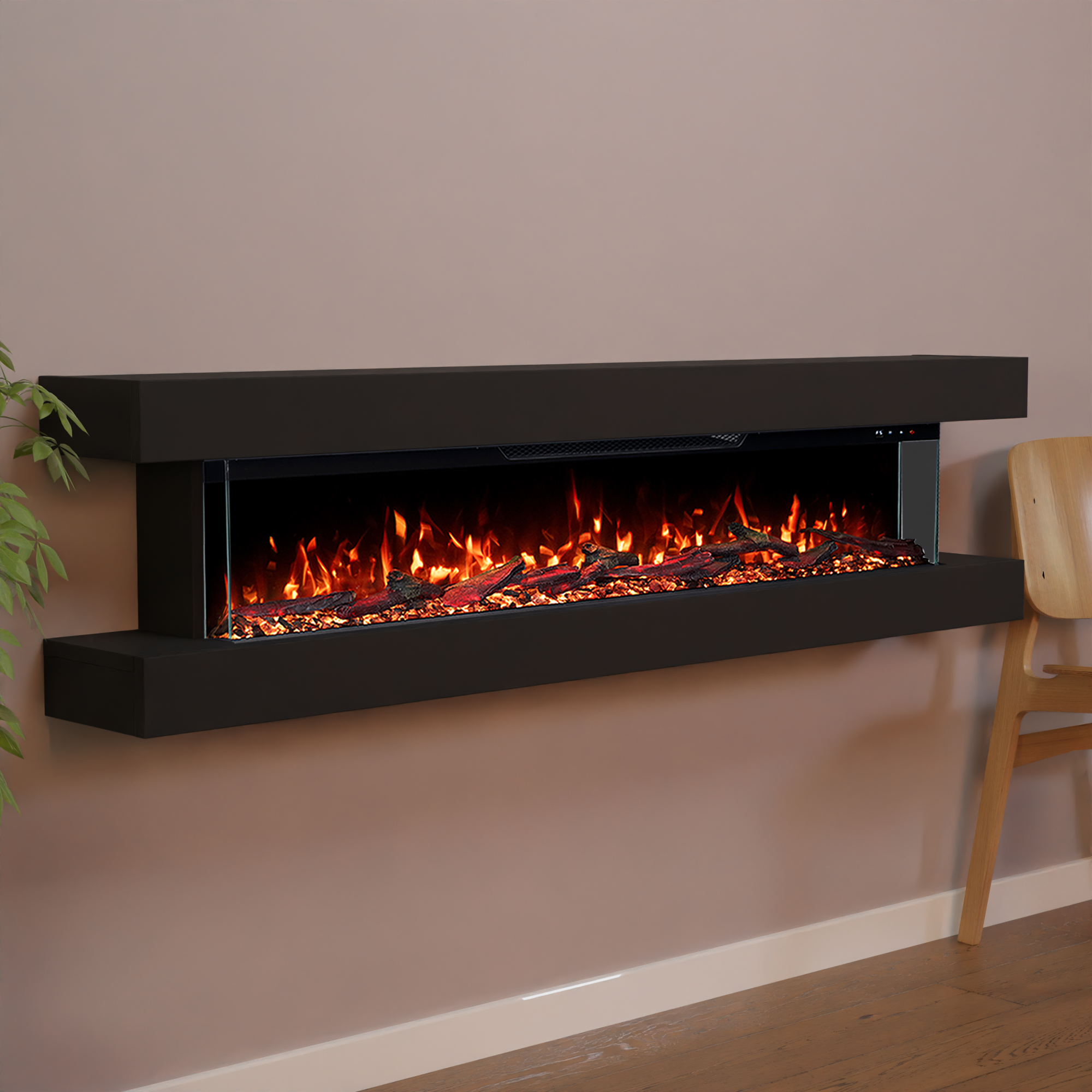 Glow Fire Clear Wall Elektrokamin