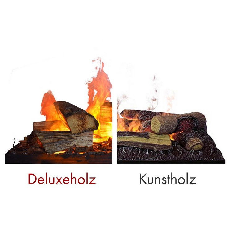 Glow Fire Kant Elektrokamin OMC 600 mit Deluxe Echtholzdekoration