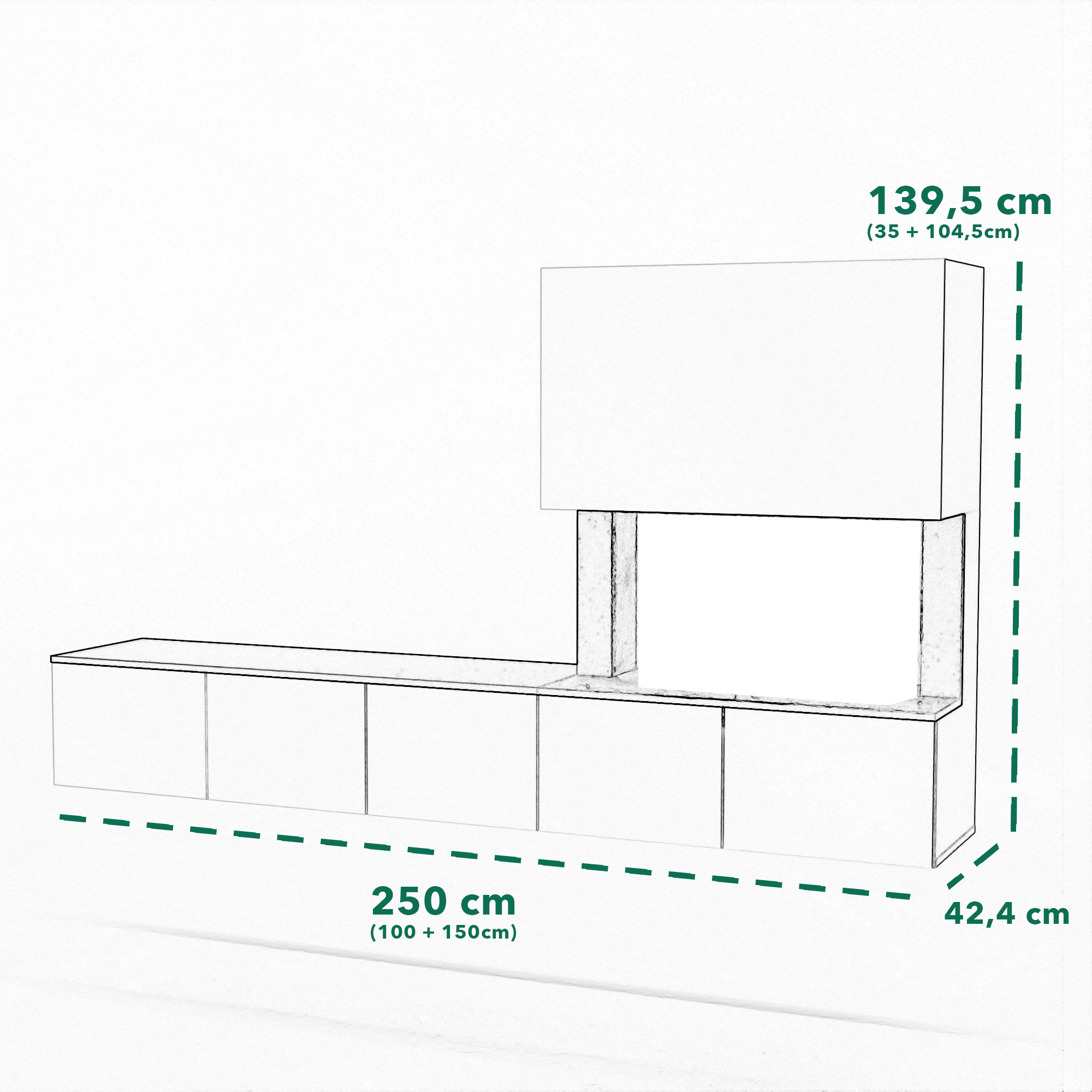 Glow Fire CW5 Rechts Wasserdampf Sideboard