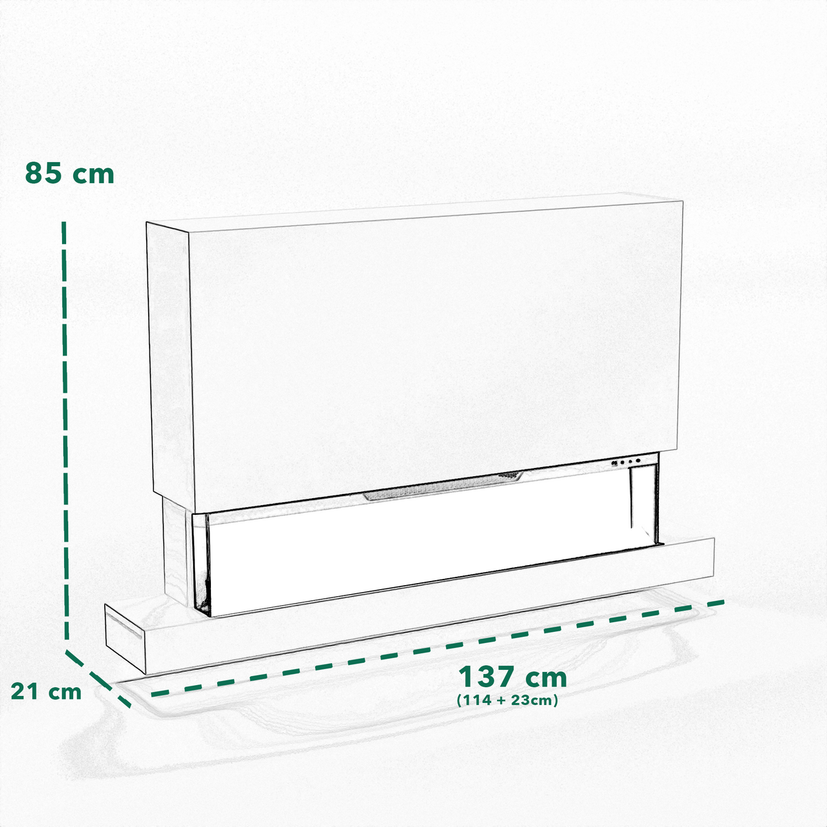 Glow Fire Clear Wall XL Cheminée électrique murale