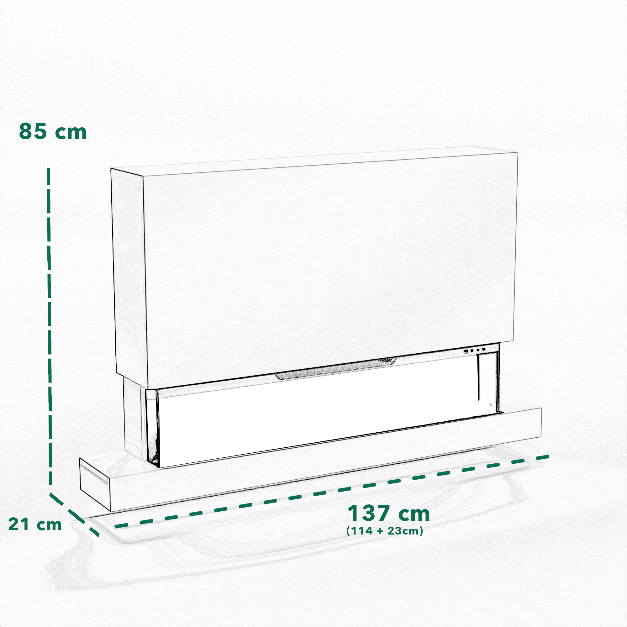 Glow Fire Clear Wall XL Elektrokamin