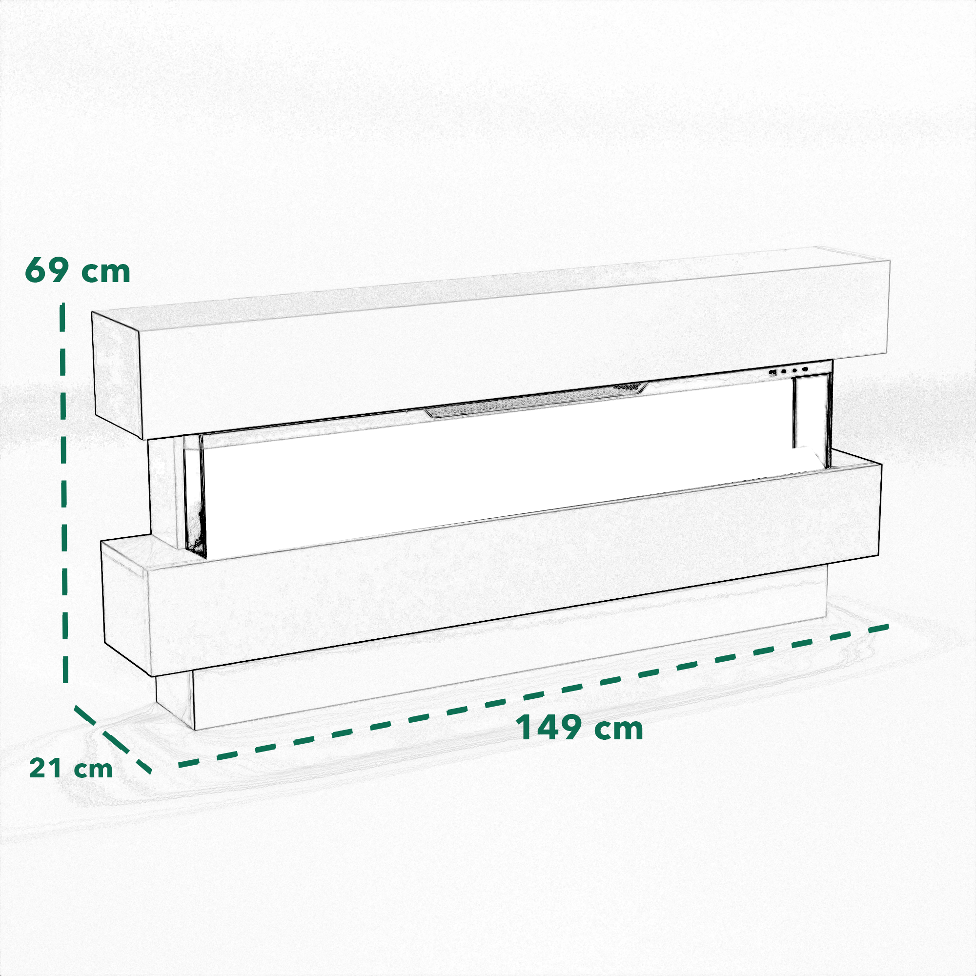 Glow Fire Clear Standkamin Elektrokamin