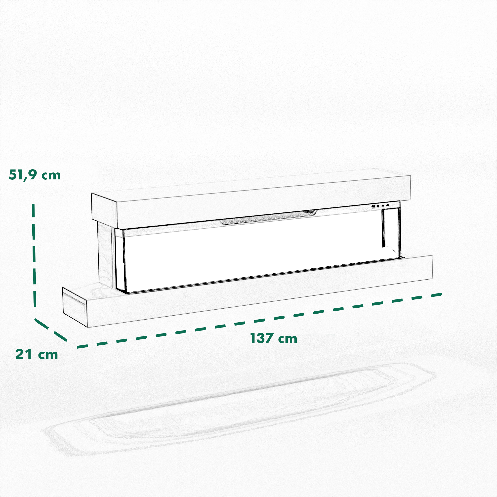 Glow Fire Cobalt Wall Elektrokamin