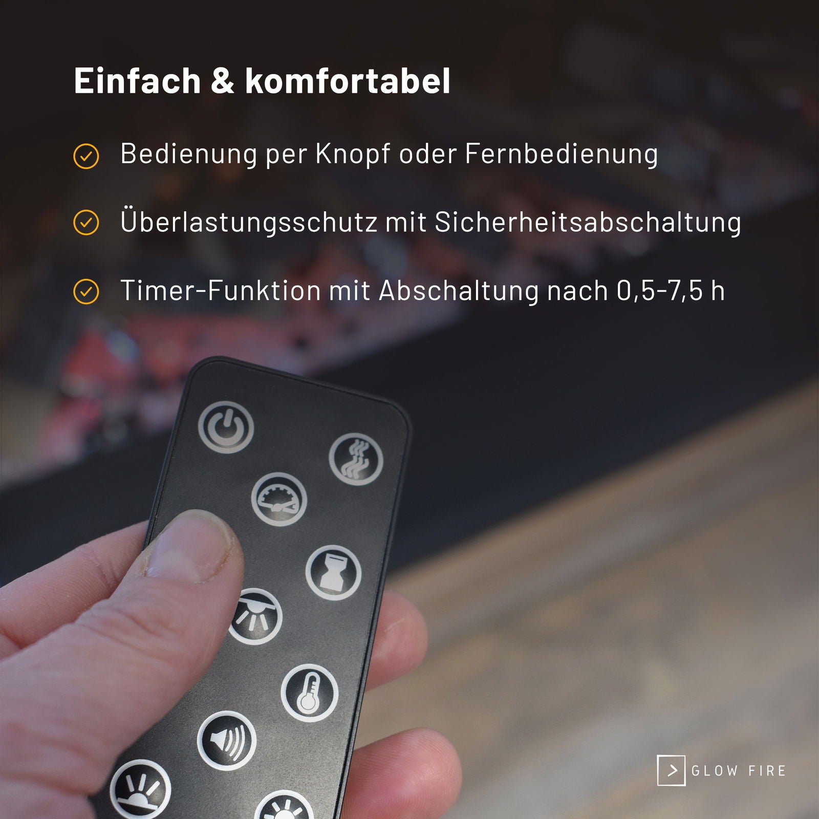 Glow Fire Elektrokamin CW5 Links E-Motion