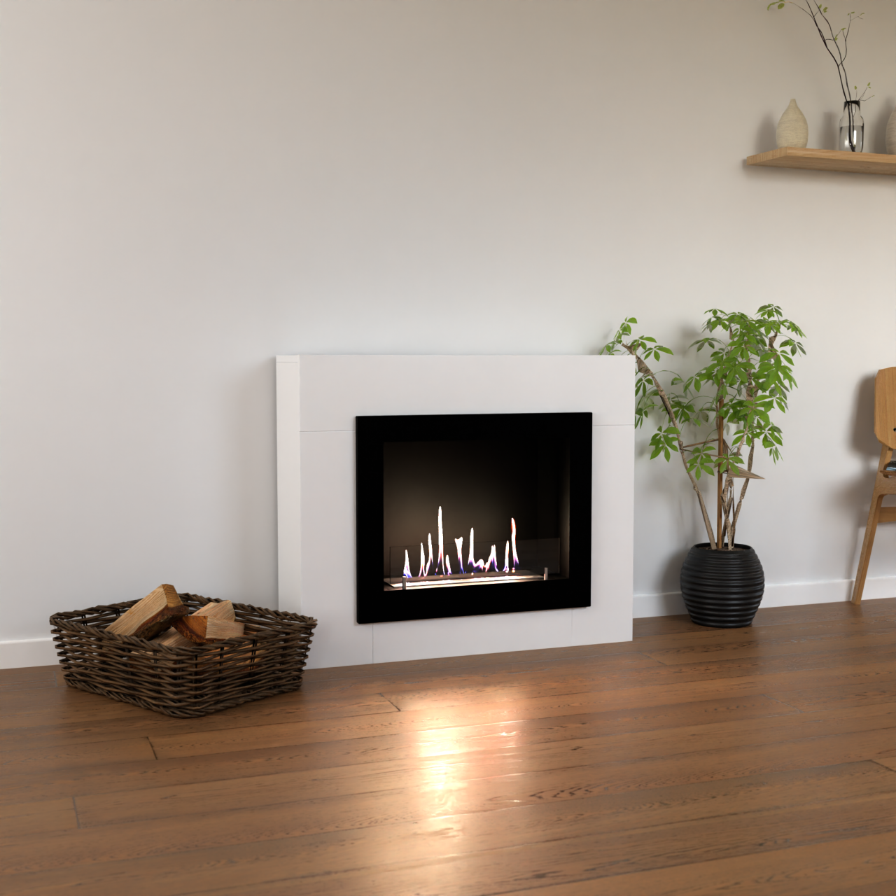 Glow Fire Alta Ethanol Kamin Weiß