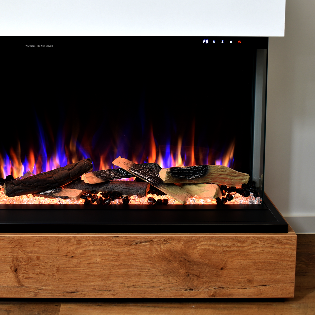 Glow Fire Einstein Weiß Rechtsoffen Elektrokamin