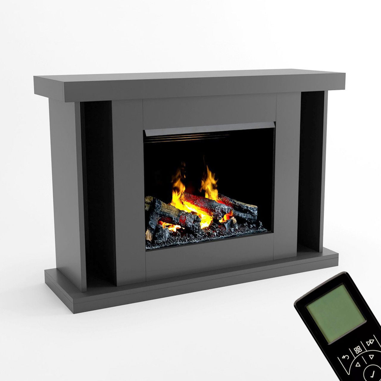 Glow Fire Ares Opti Myst Grau Elektrokamin mit Wasserdampf