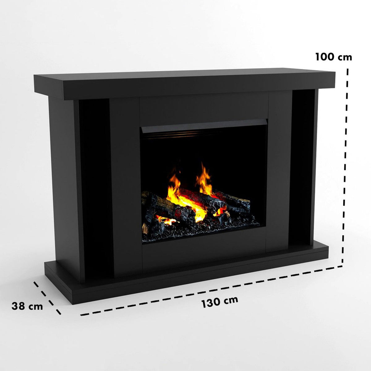 Glow Fire Ares Opti Myst Schwarz Elektrokamin mit Wasserdampf