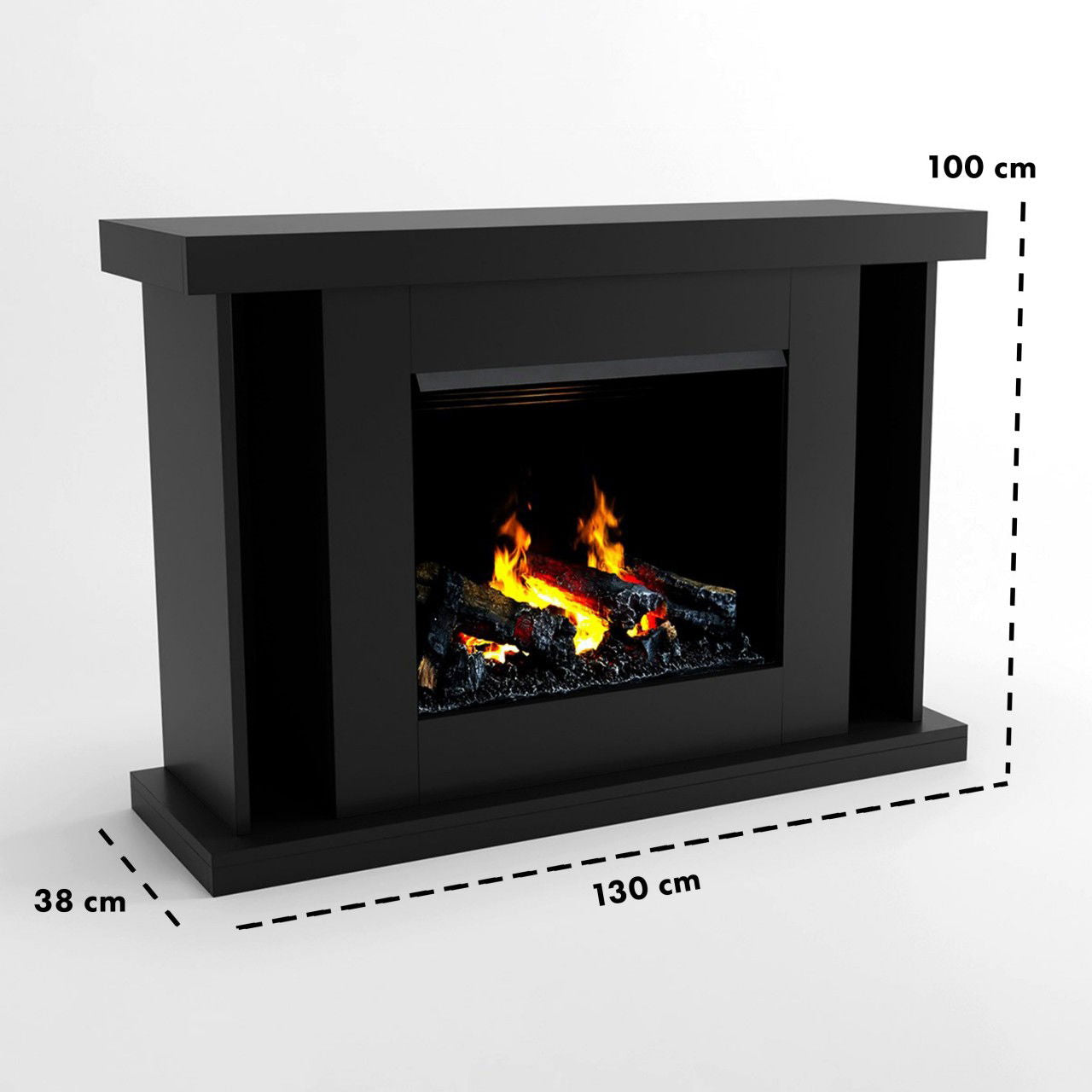 Glow Fire Ares Opti Myst Schwarz Elektrokamin mit Wasserdampf