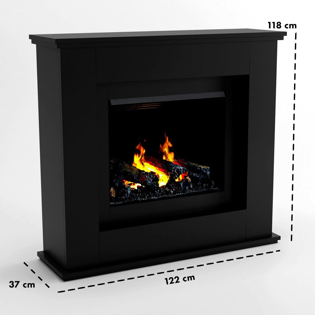 Glow Fire Athene Opti Myst Schwarz Elektrokamin mit Wasserdampf