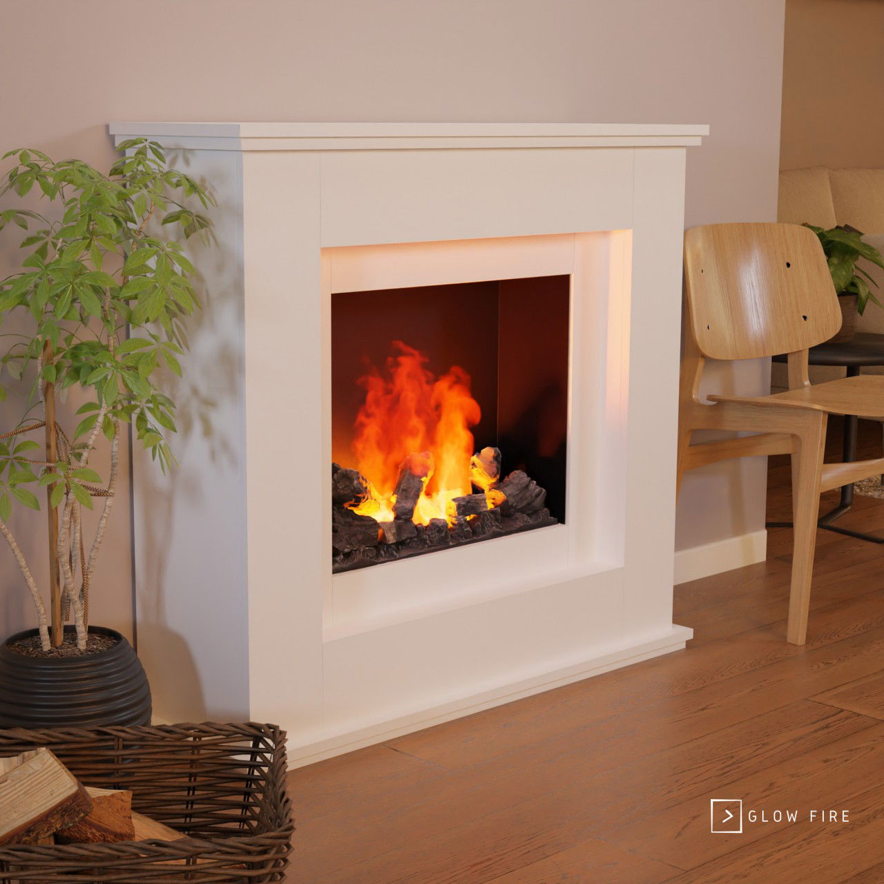 Glow Fire Athene Opti Myst Weiß Elektrokamin mit Wasserdampf