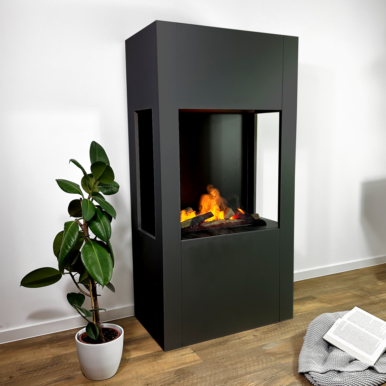 Glow Fire Böll Schwarz Elektrokamin mit Wasserdampf