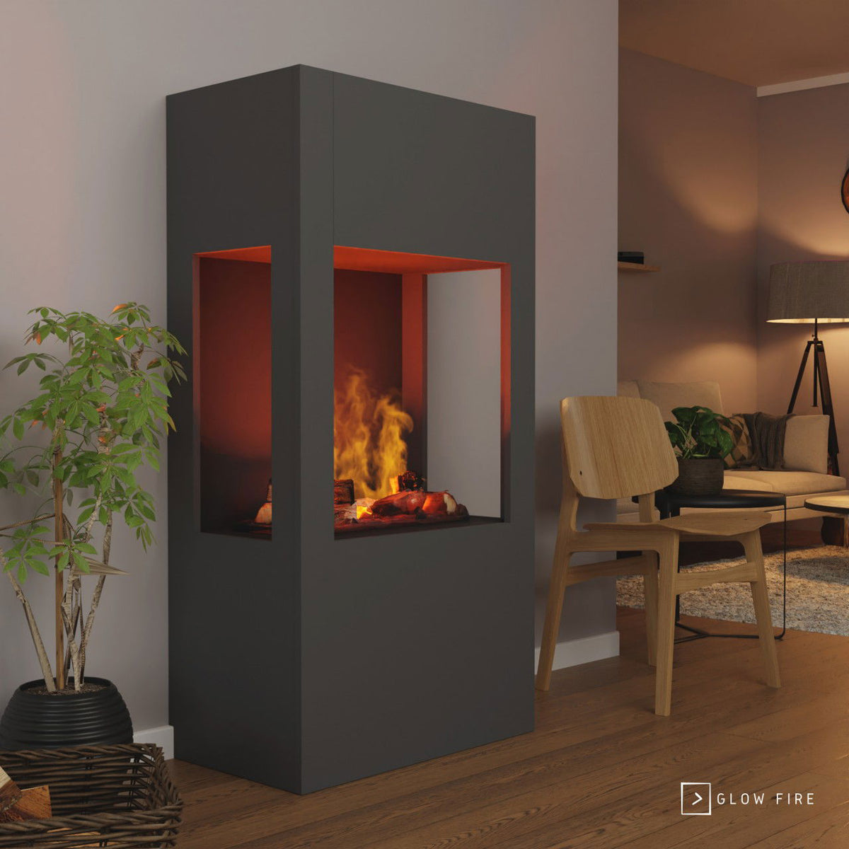 Glow Fire Böll Grau Elektrokamin mit Wasserdampf