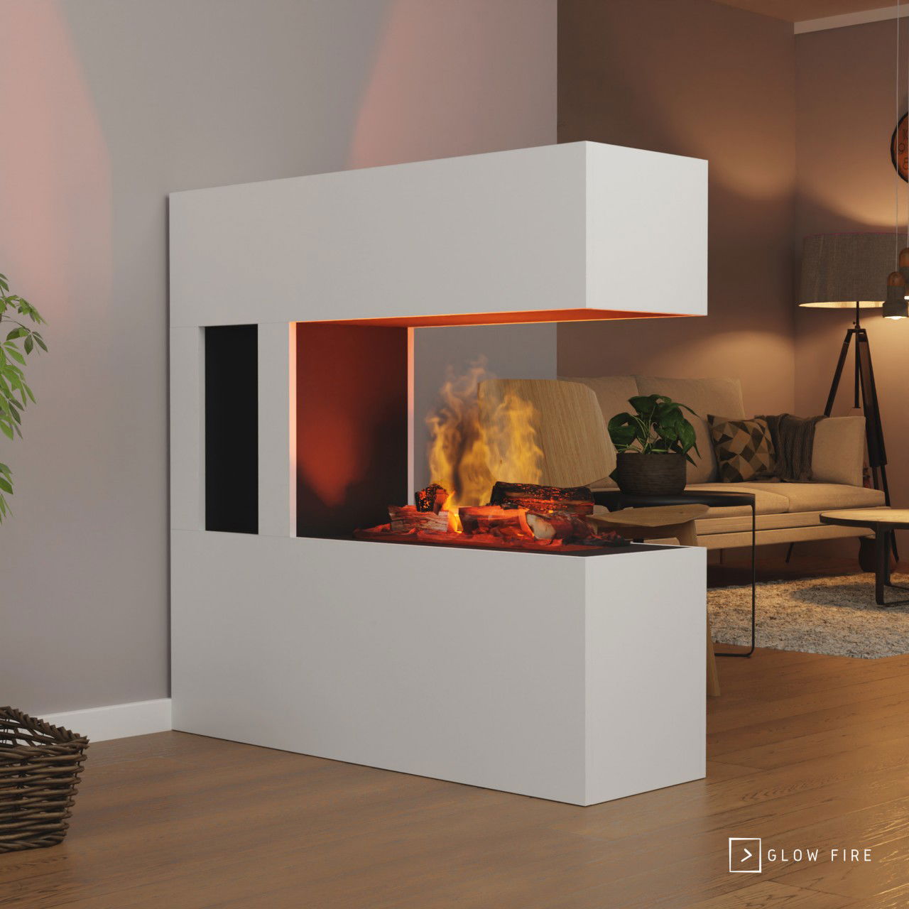 Glow Fire Schiller Pocket Weiß Elektrokamin mit Wasserdampf