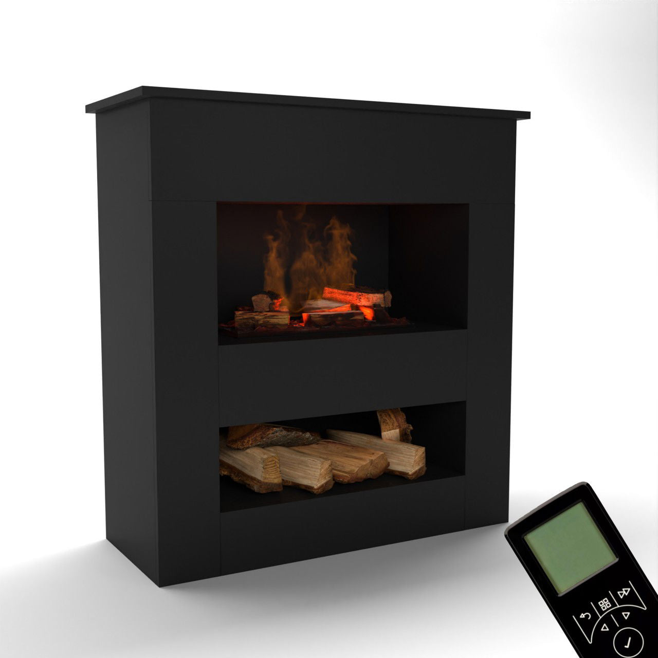 Glow Fire Brecht Elektrokamin OMC 600 mit Deluxe Echtholzdekoration