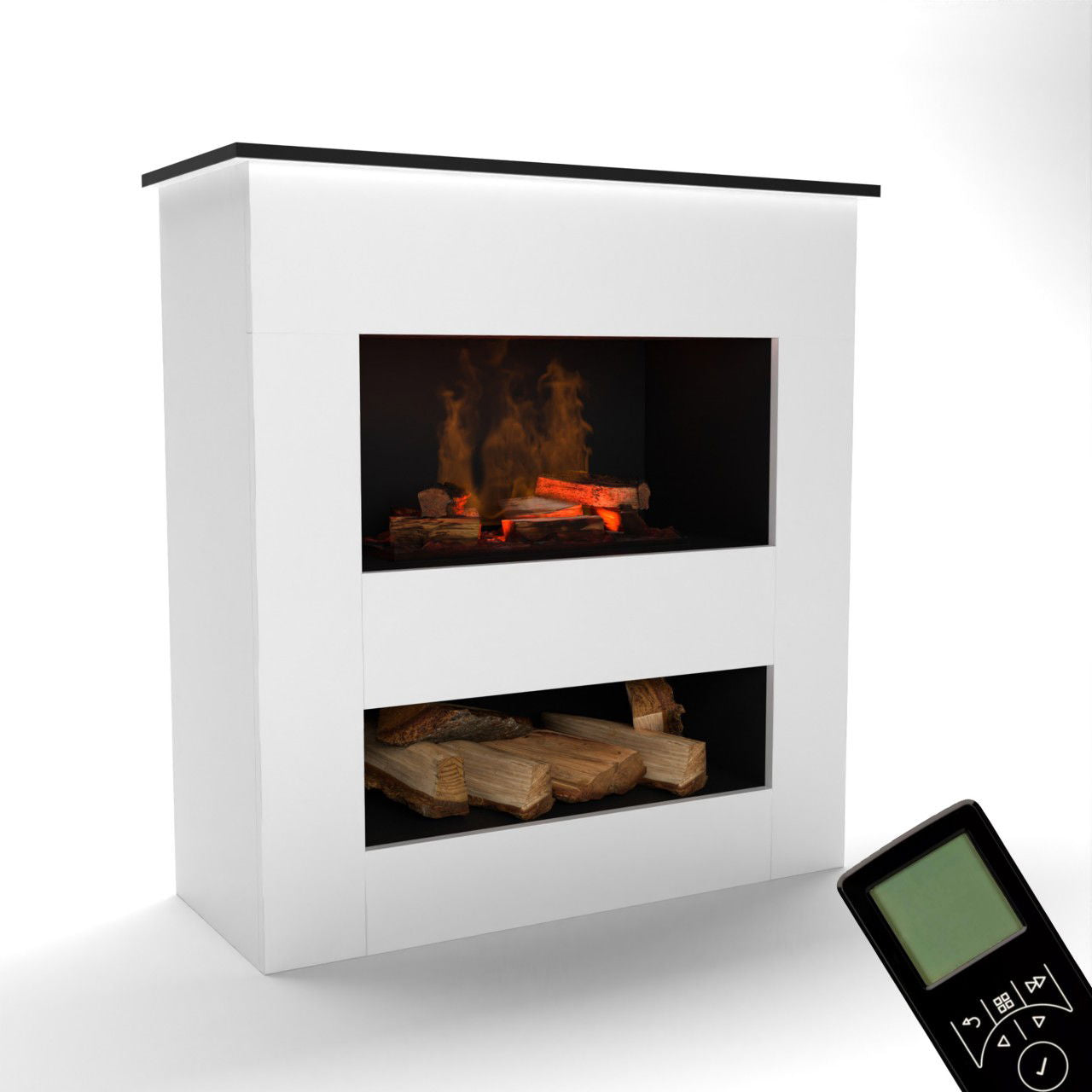 Glow Fire Brecht Elektrokamin OMC 600 mit Deluxe Echtholzdekoration