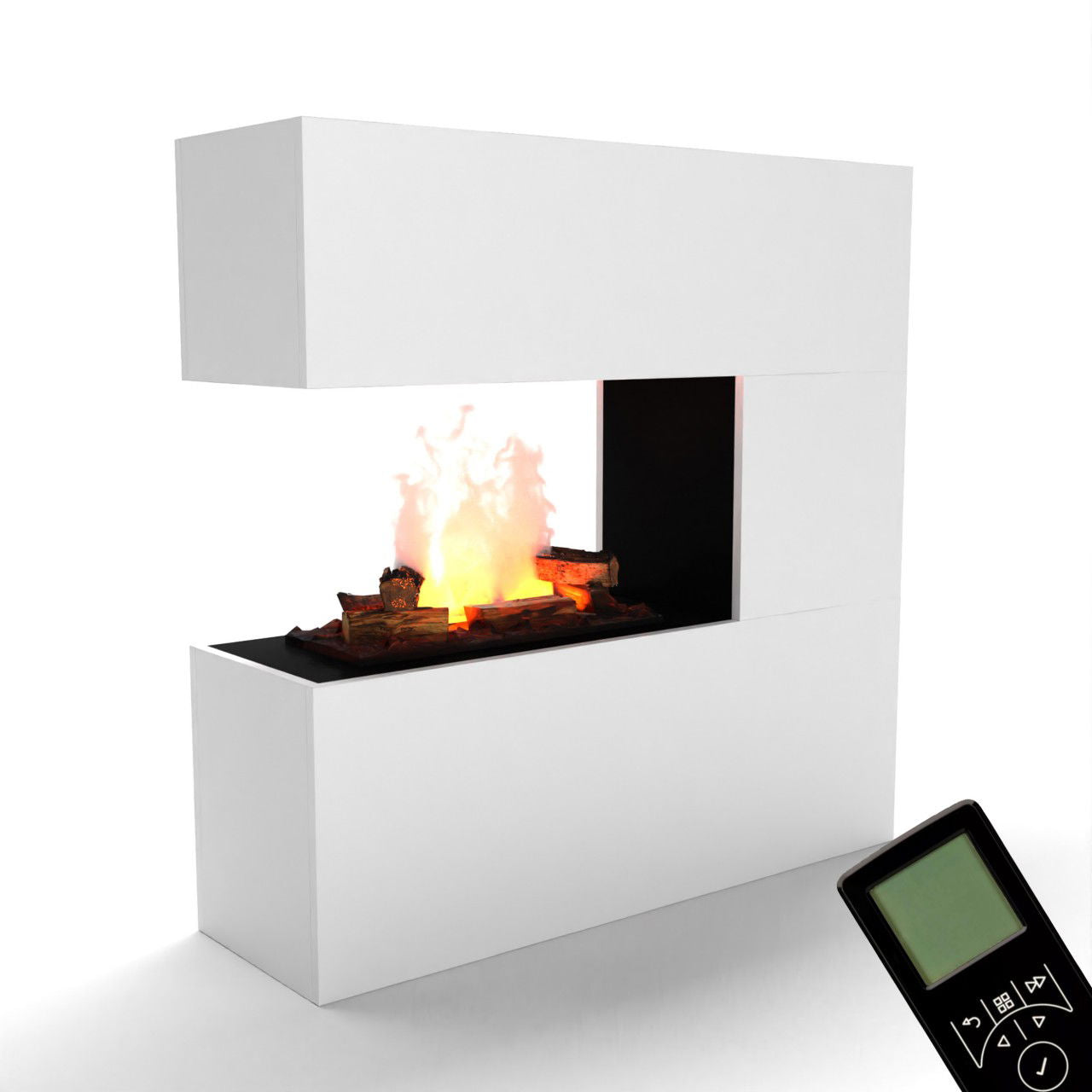 Glow Fire Schiller Elektrokamin OMC 600 mit Deluxe Echtholzdekoration