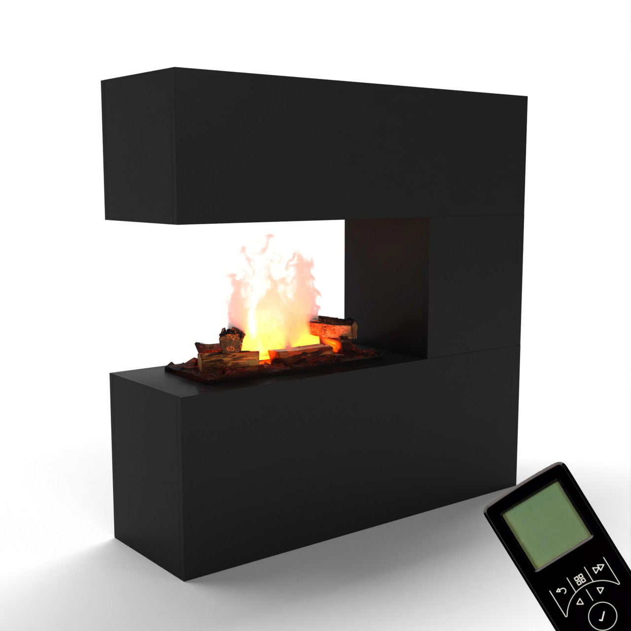 Glow Fire Schiller Elektrokamin OMC 600 mit Deluxe Echtholzdekoration