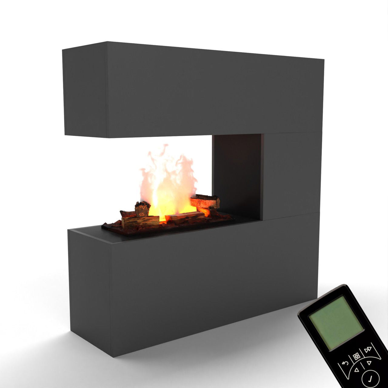 Glow Fire Schiller Elektrokamin OMC 600 mit Deluxe Echtholzdekoration