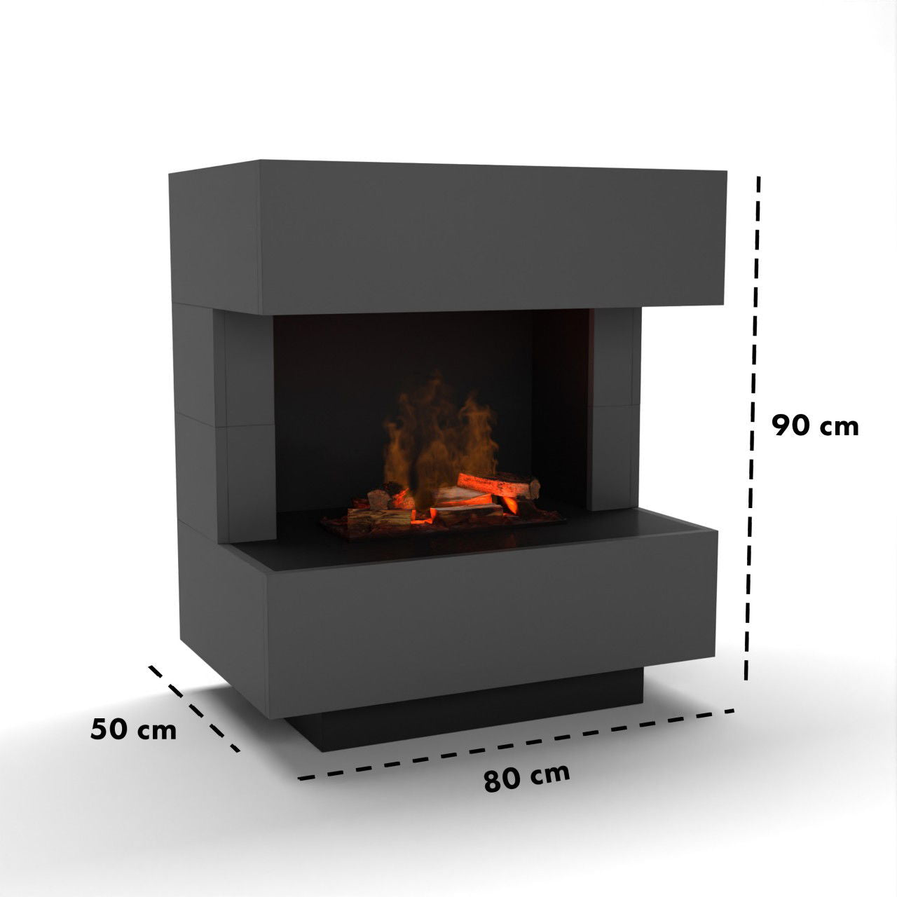 Glow Fire Kleist Elektrokamin OMC 600 mit Deluxe Echtholzdekoration