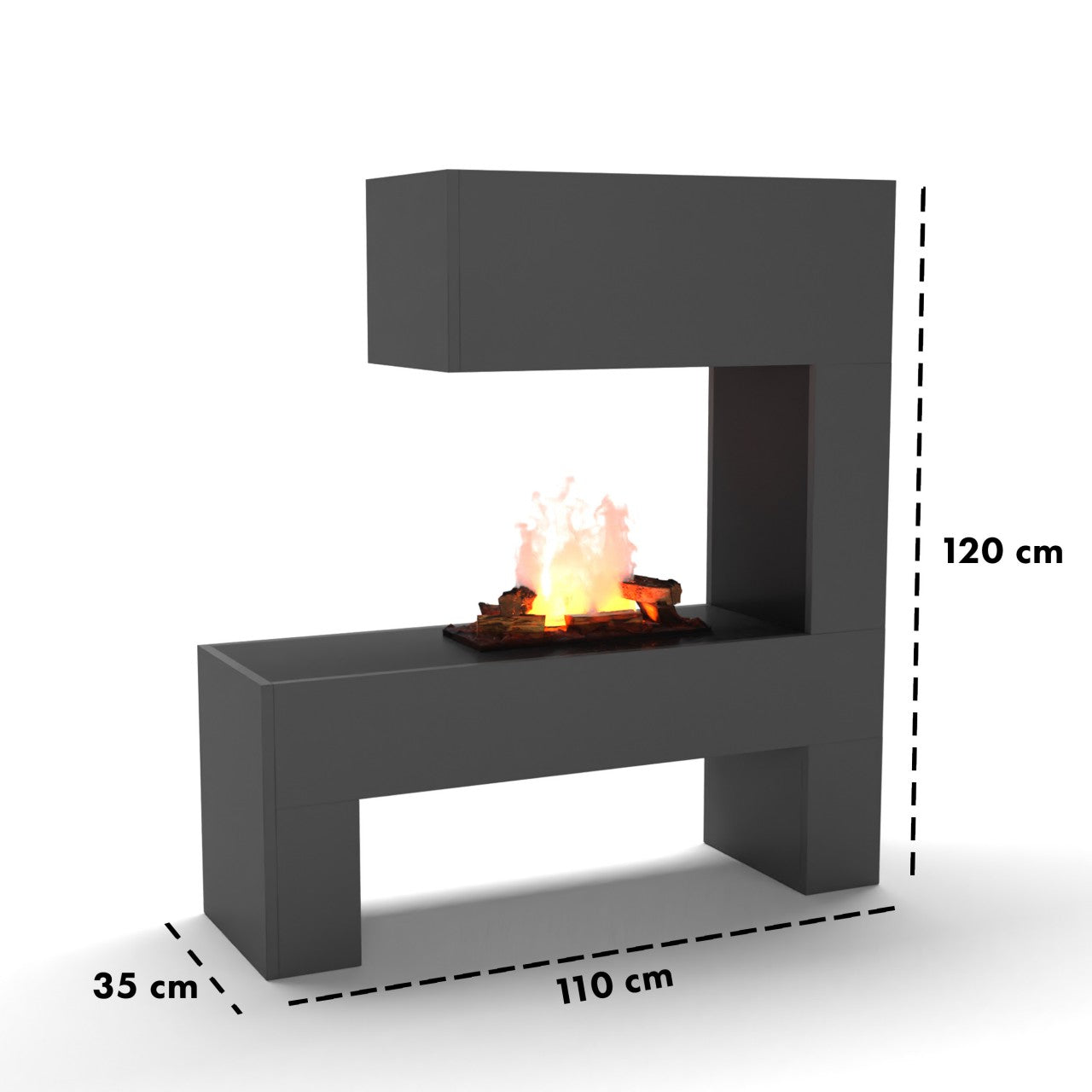 Glow Fire Mozart Elektrokamin OMC 600 mit Deluxe Echtholzdekoration