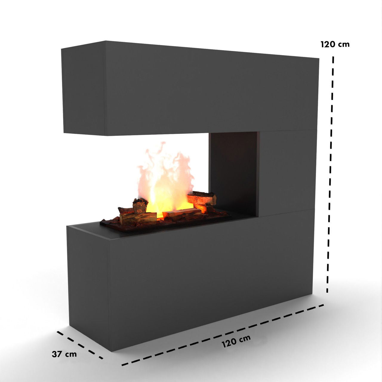 Glow Fire Schiller Elektrokamin OMC 600 mit Deluxe Echtholzdekoration