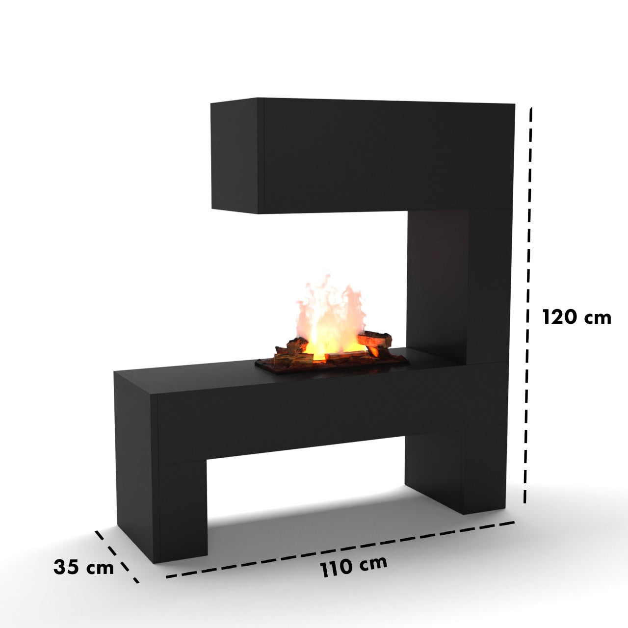Glow Fire Mozart Elektrokamin OMC 600 mit Deluxe Echtholzdekoration