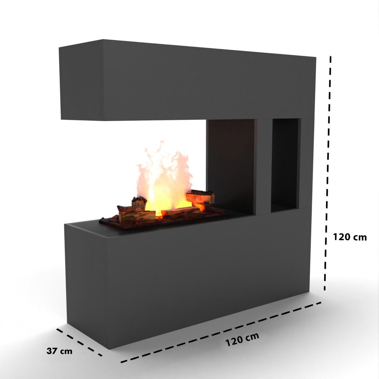 Glow Fire Schiller Pocket Grau Elektrokamin mit Wasserdampf