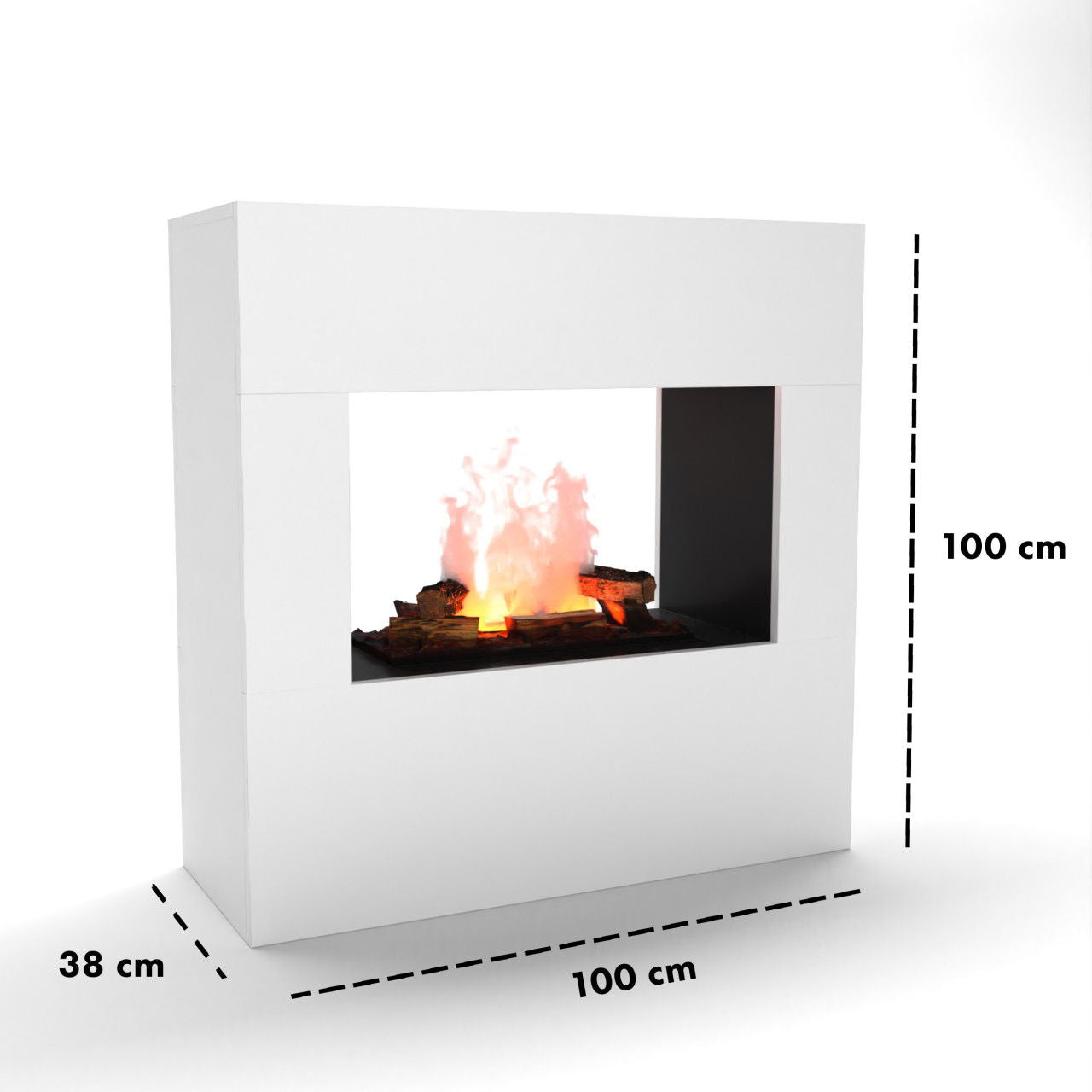 Glow Fire Goethe Elektrokamin OMC 600 mit Deluxe Echtholzdekoration