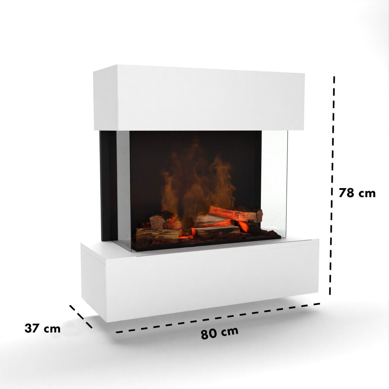 Glow Fire Hölderlin Weiß Elektrokamin mit Wasserdampf