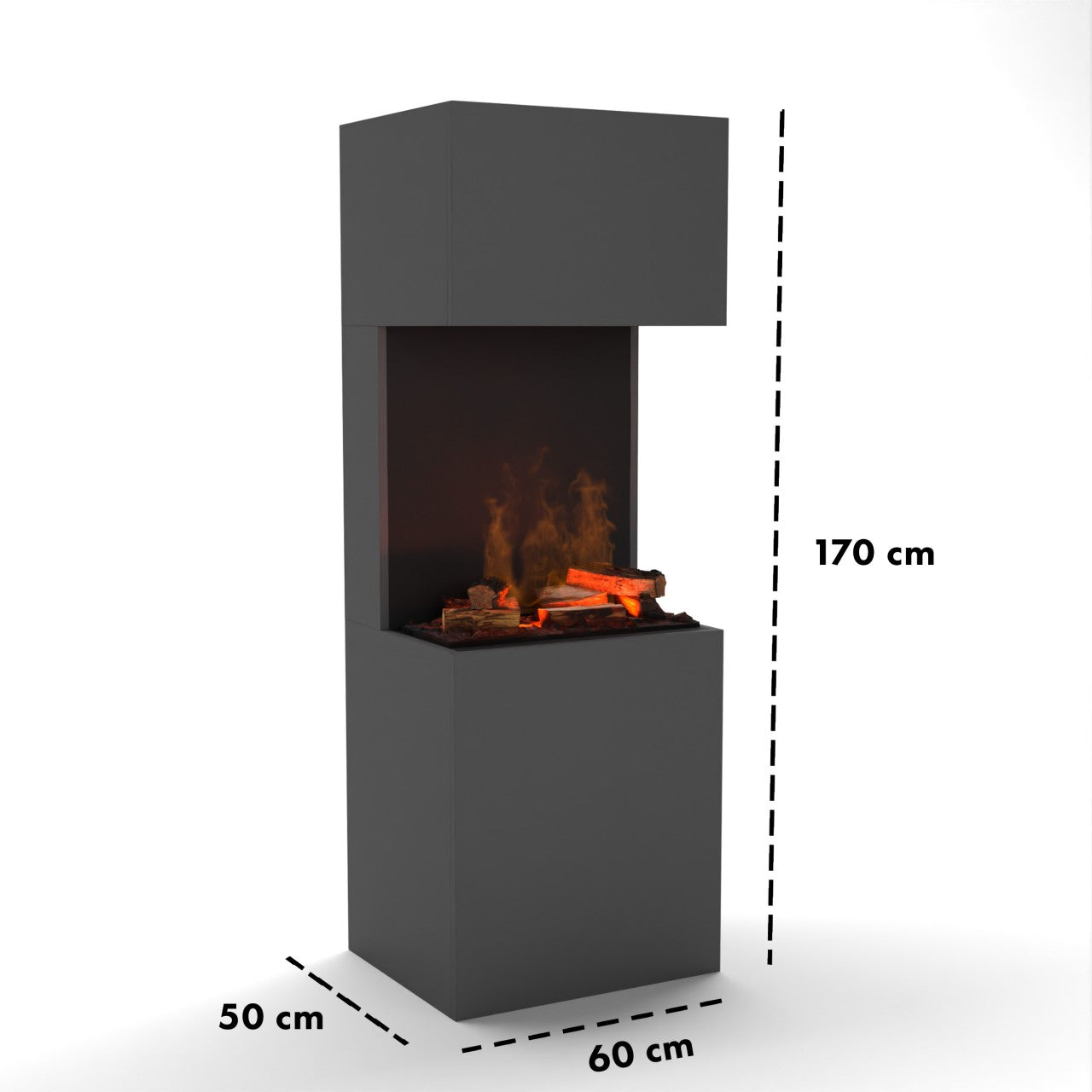 Glow Fire Beethoven Elektrokamin OMC 600 mit Deluxe Echtholzdekoration