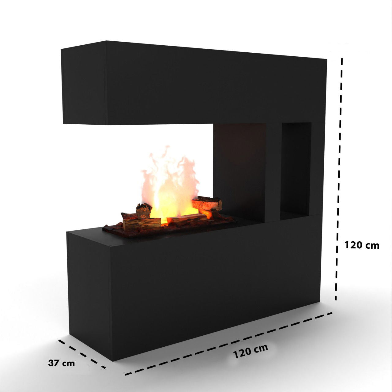 Glow Fire Schiller Pocket Schwarz Elektrokamin mit Wasserdampf