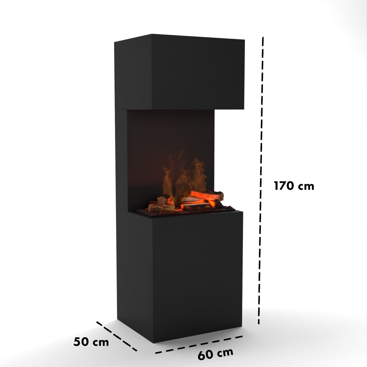 Glow Fire Beethoven Elektrokamin OMC 600 mit Deluxe Echtholzdekoration