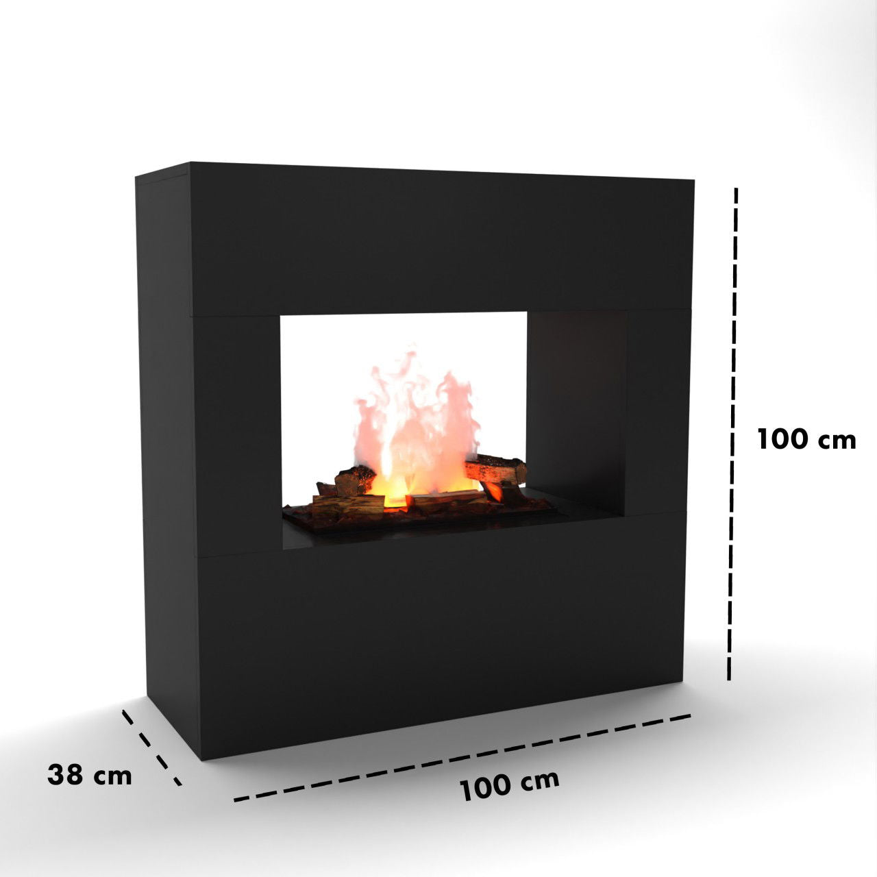 Glow Fire Goethe Elektrokamin OMC 600 mit Deluxe Echtholzdekoration