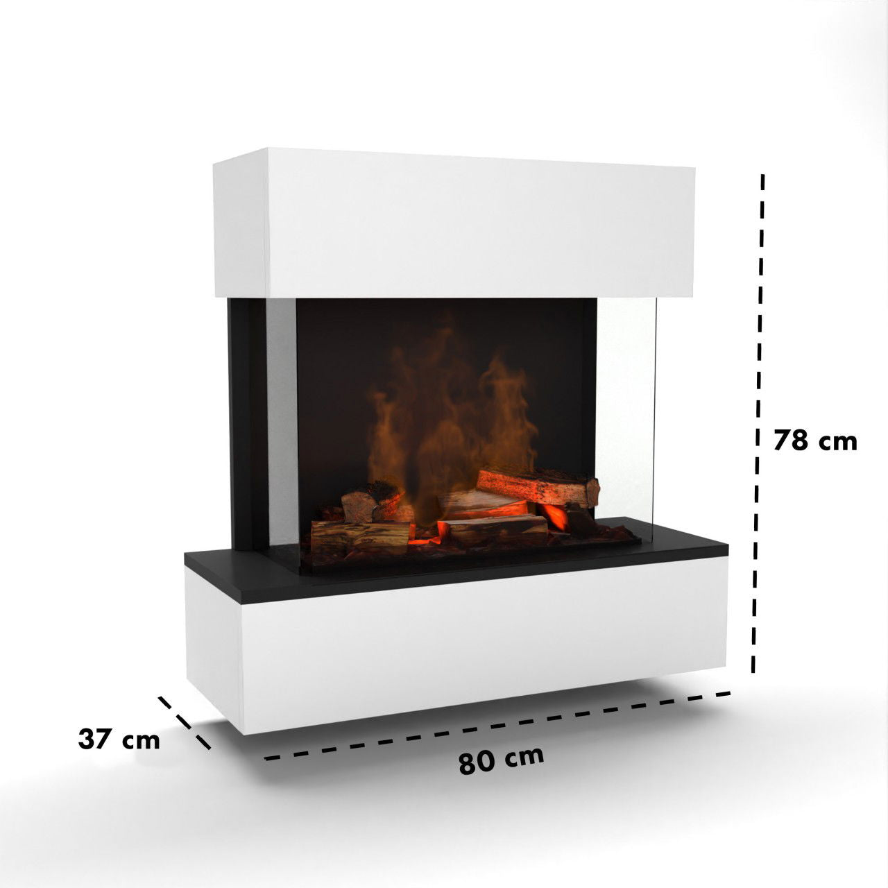 Glow Fire Hölderlin Sims Weiß Elektrokamin mit Wasserdampf