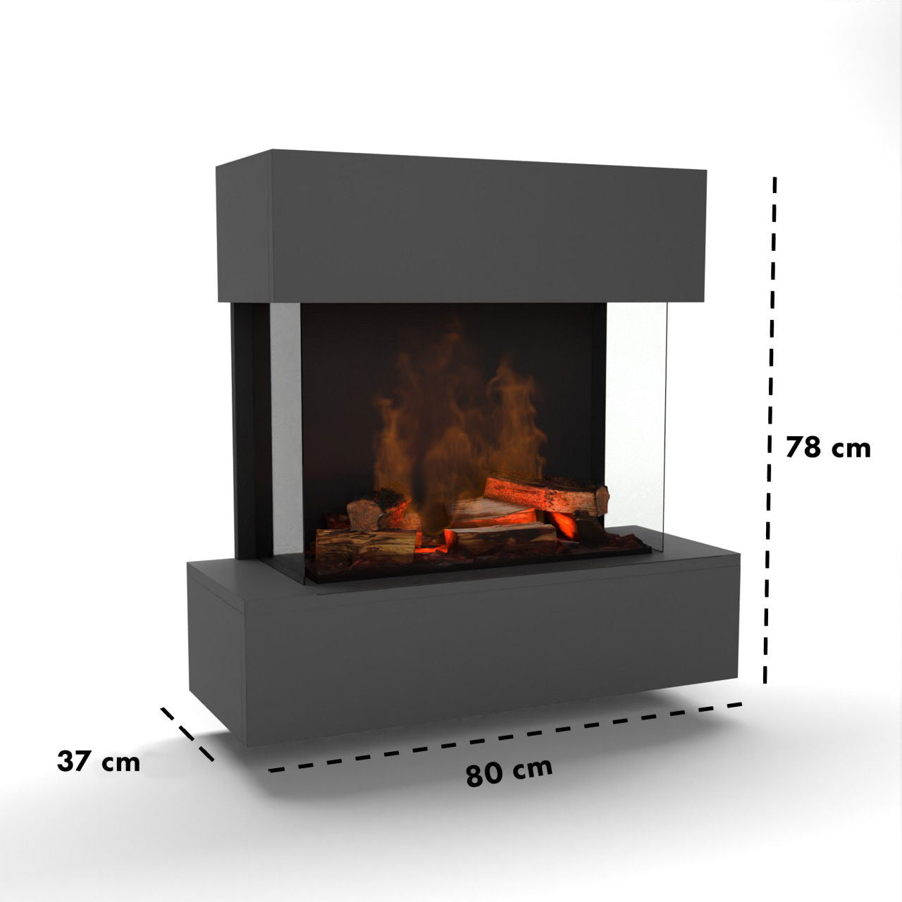 Glow Fire Hölderlin Grau Elektrokamin mit Wasserdampf