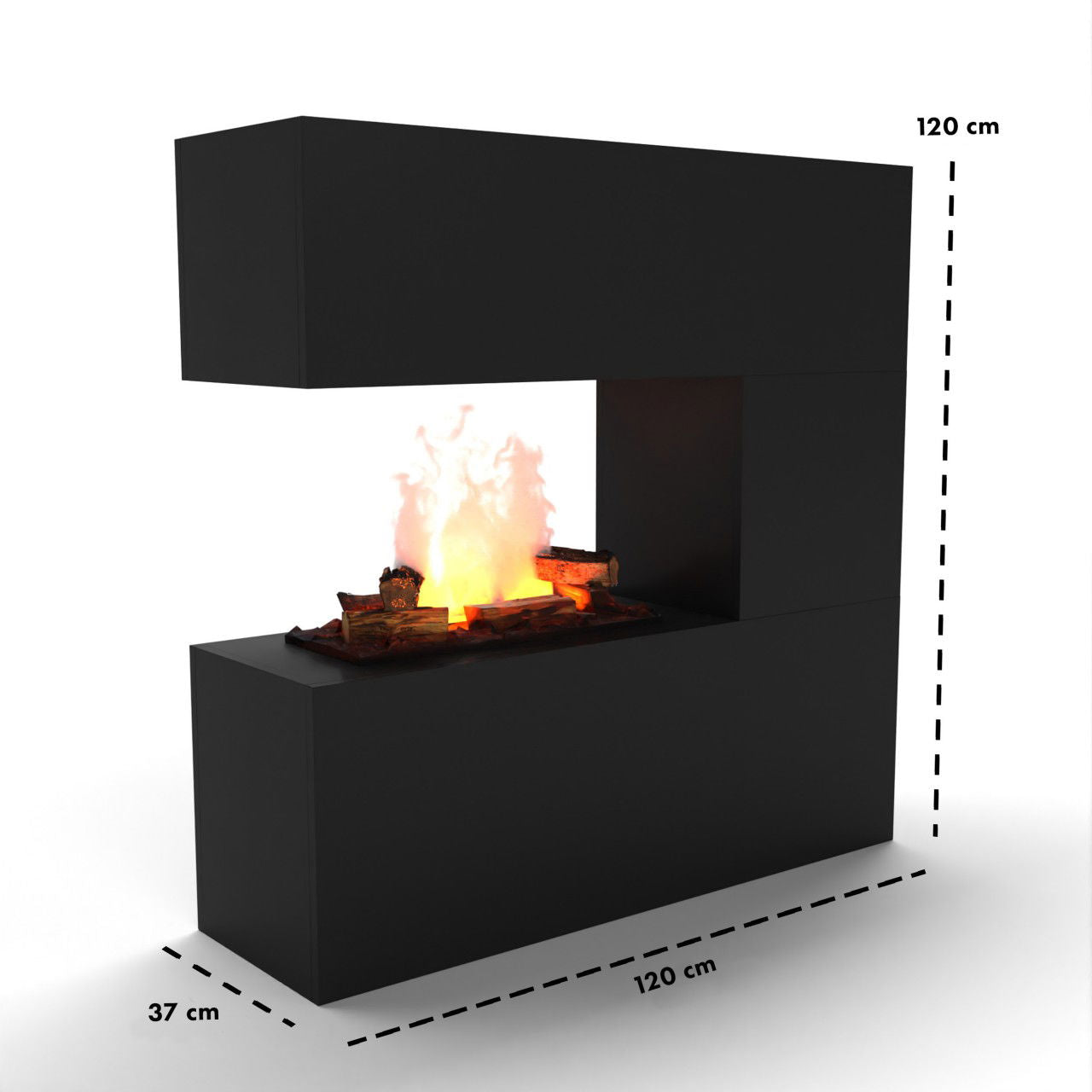 Glow Fire Schiller Elektrokamin OMC 600 mit Deluxe Echtholzdekoration