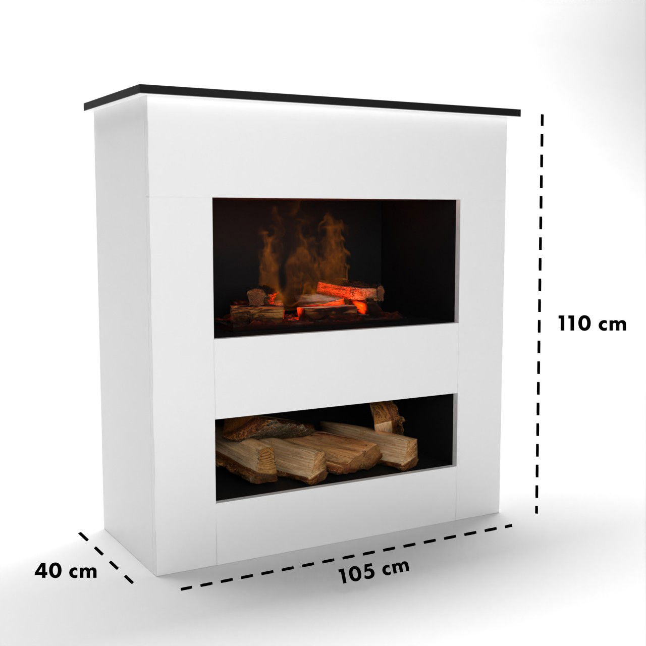 Glow Fire Brecht Weiß Elektrokamin mit Wasserdampf