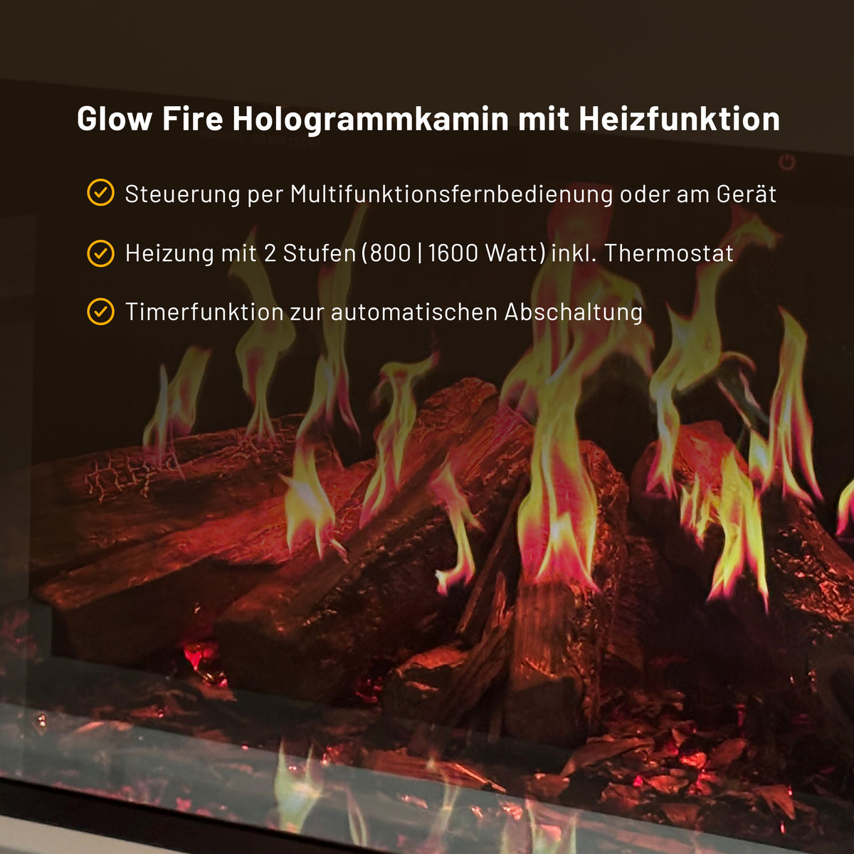 Glow Fire Hologram 80 Foyer électrique encastrable avec feu holographique