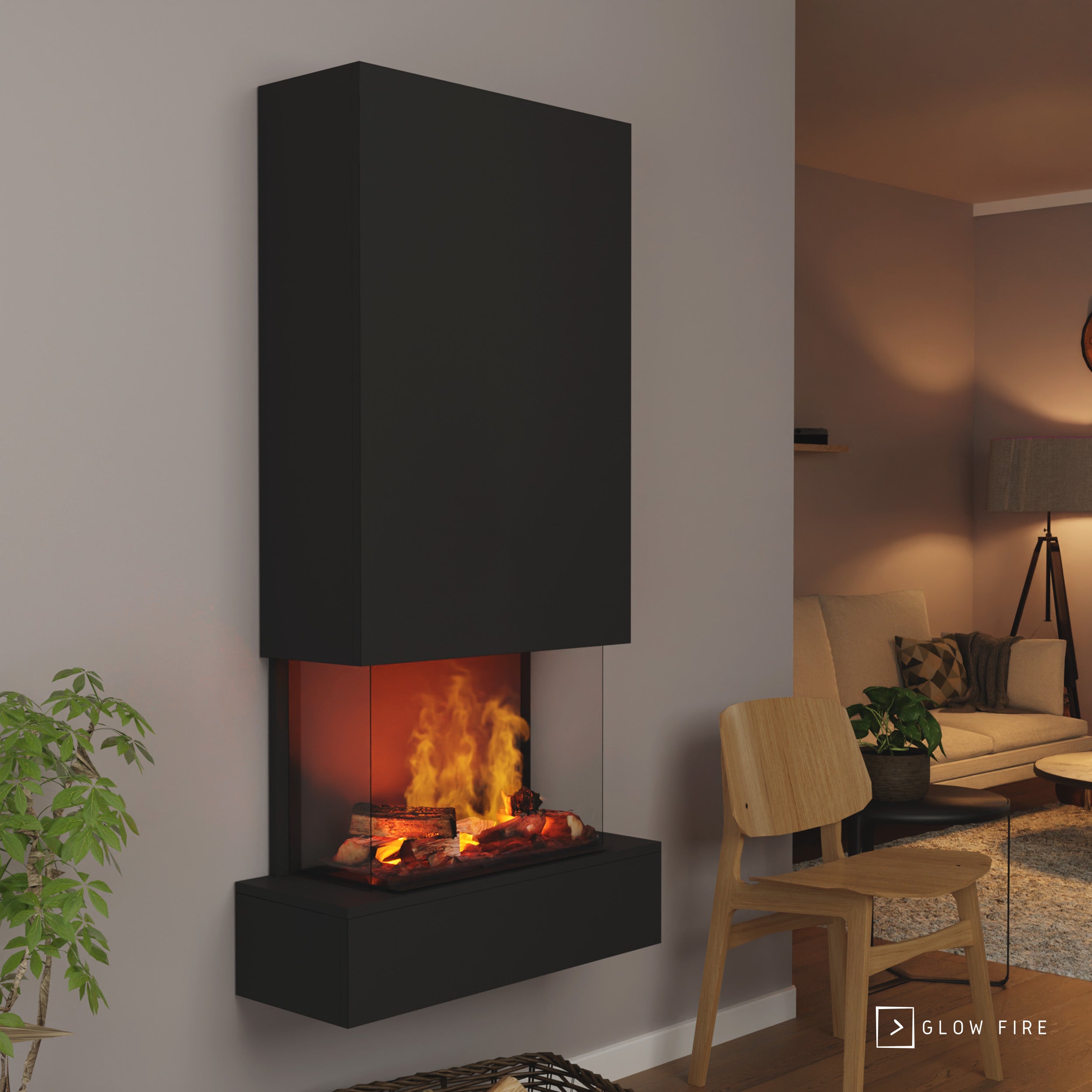 Cheminée électrique Glow Fire Hölderlin Hoch