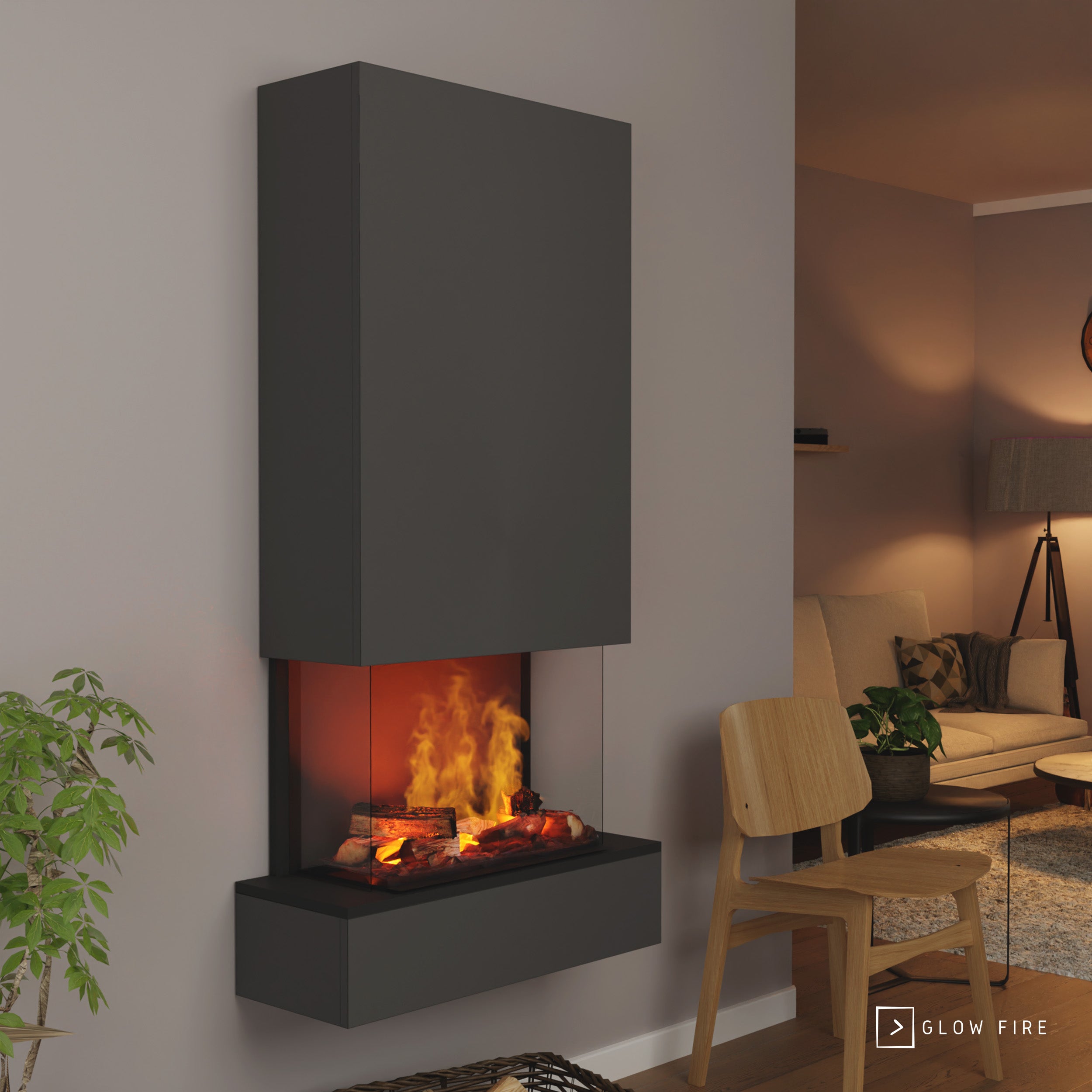 Glow Fire Hölderlin Hoch Elektrokamin