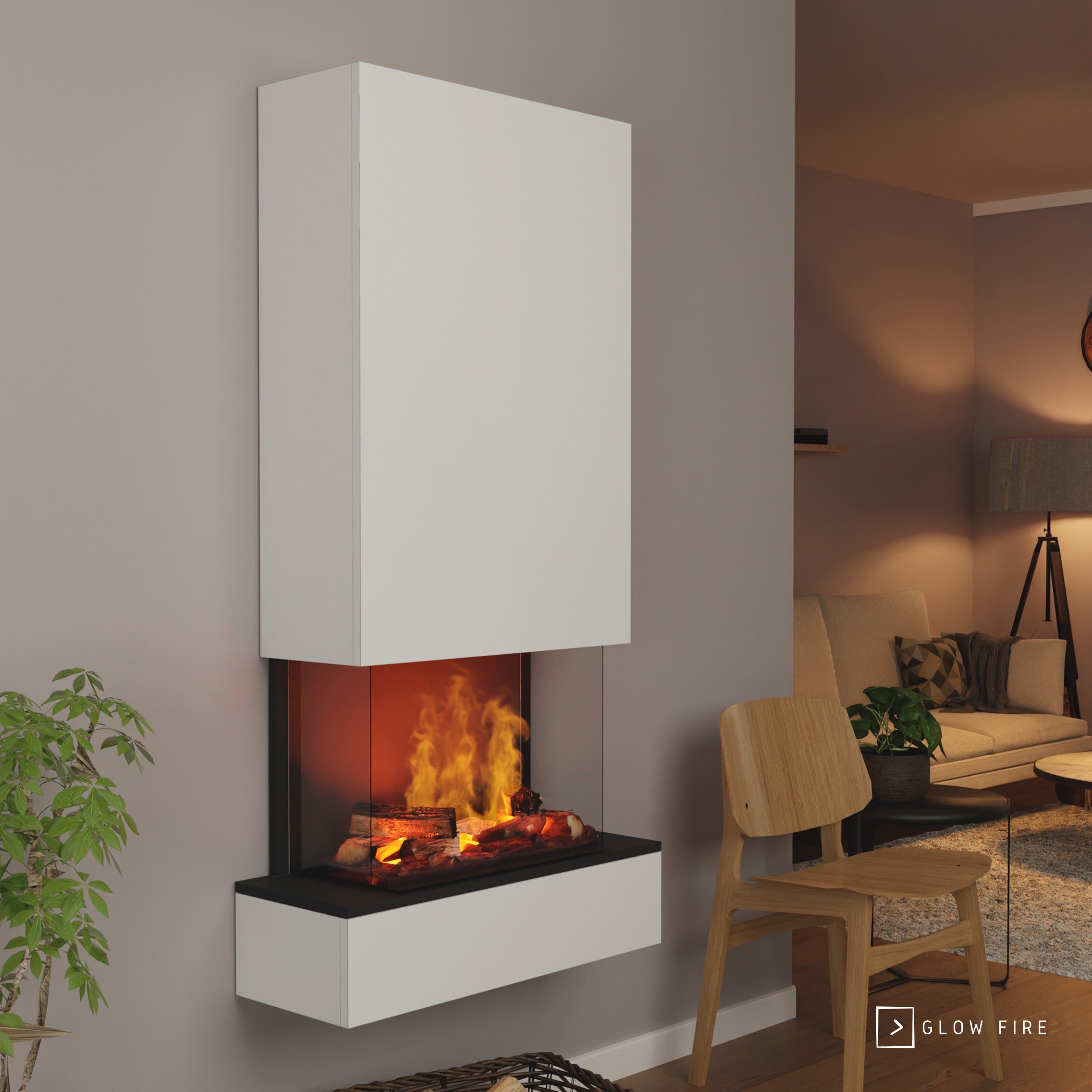 Glow Fire Hölderlin Hoch Elektrokamin