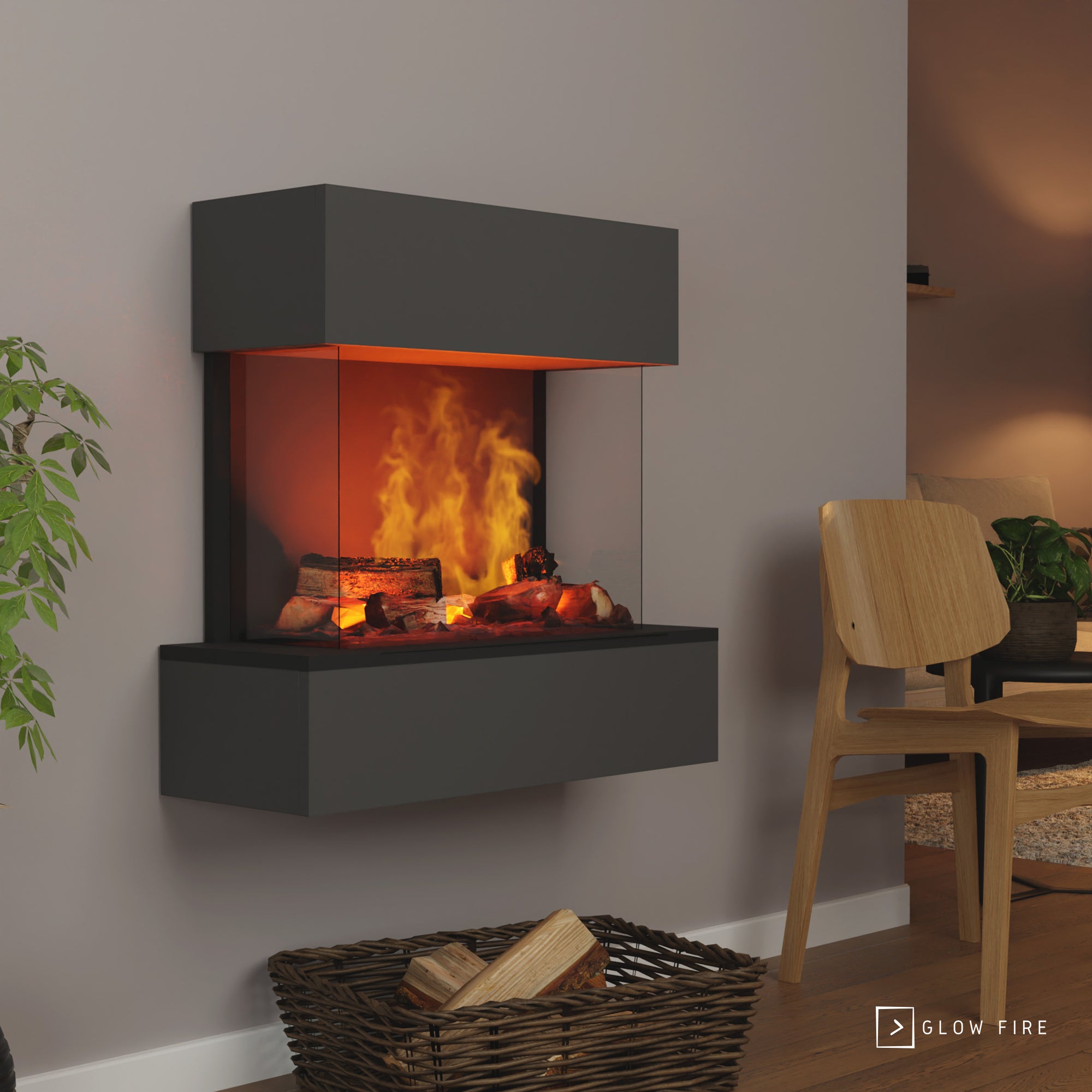 Cheminée électrique Glow Fire Hölderlin Sims