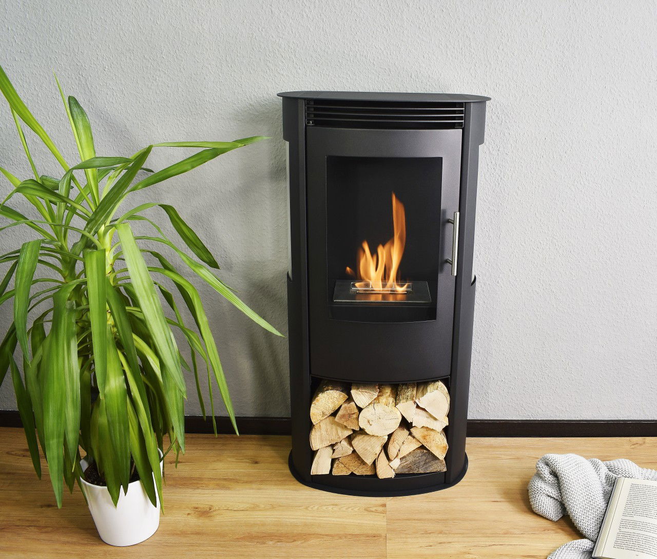 Glow Fire Göteborg Schwarz Ethanol Kamin