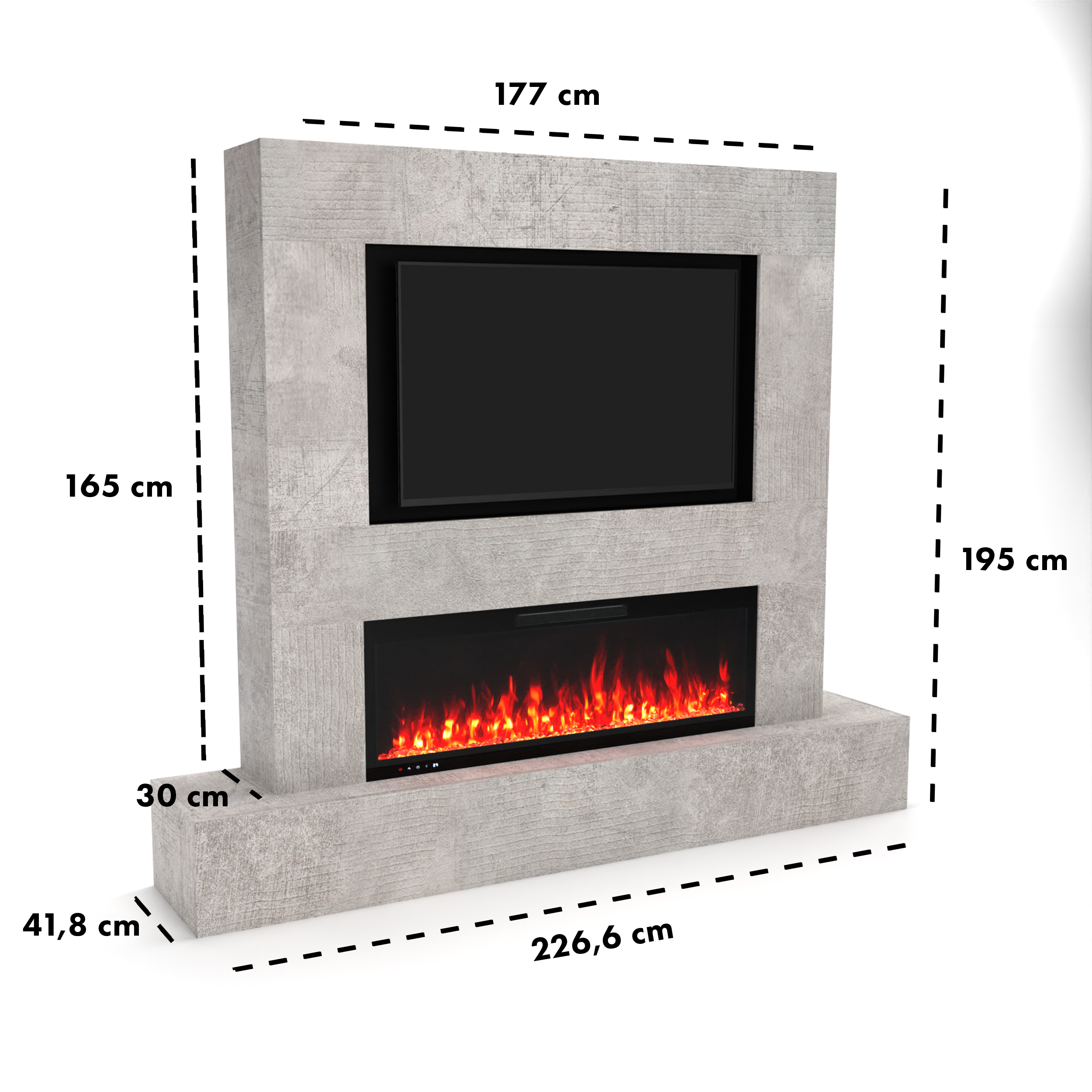 Glow Fire TV Wall Inside 127 Electric Fireplace