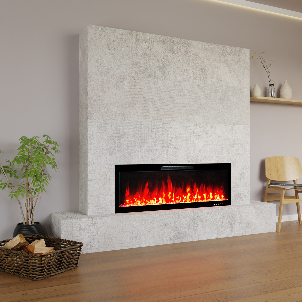 Glow Fire TV Wall Inside 127 Electric Fireplace
