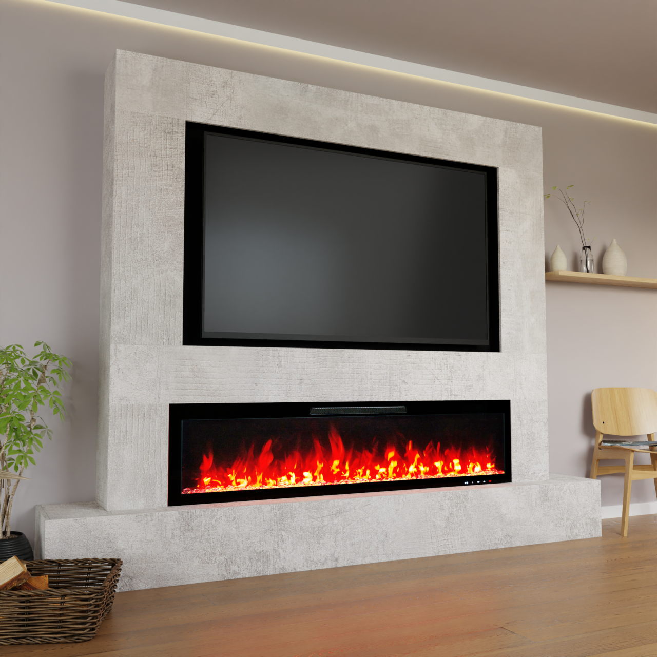 Glow Fire Fernsehwand mit integriertem LED-Kamin Inside 182