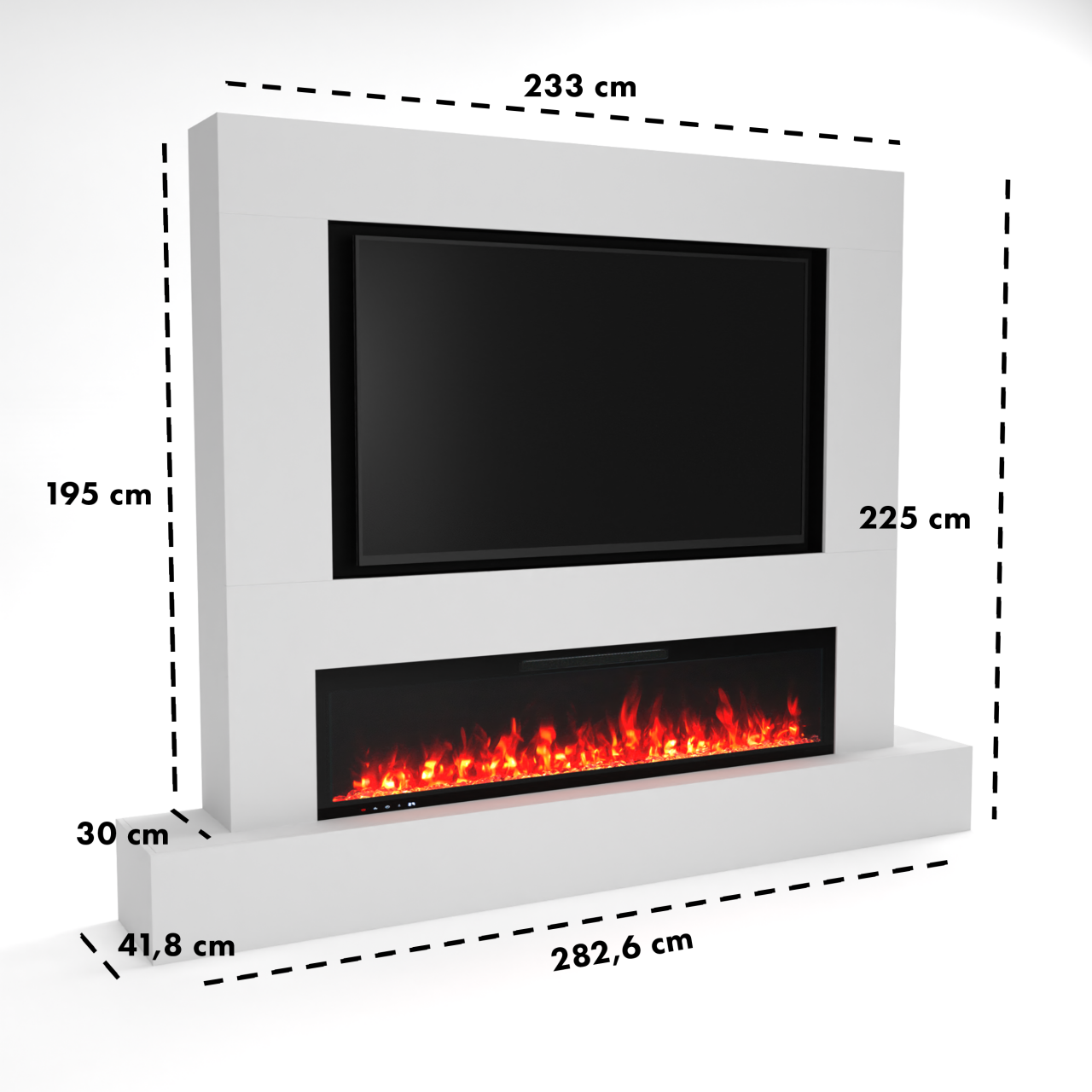 Glow Fire Fernsehwand mit integriertem LED-Kamin Inside 182
